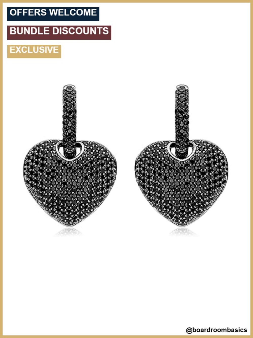 Pave Crystal Cubic Zirconia Heart Dangle Drop Earrings Sterling Silver